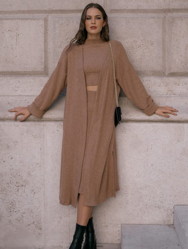 Nana's kuschelige Strickjacke Kamel FJ6J8D155