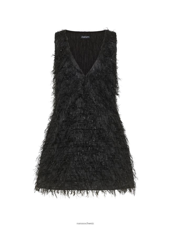Nana's glänzendes Minikleid Schwarz FJ6J8D2