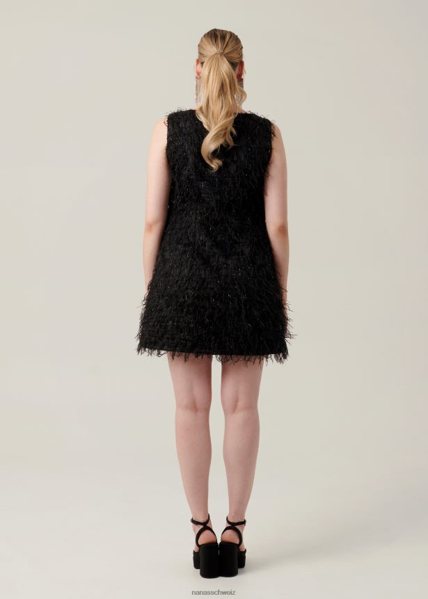 Nana's glänzendes Minikleid Schwarz FJ6J8D2