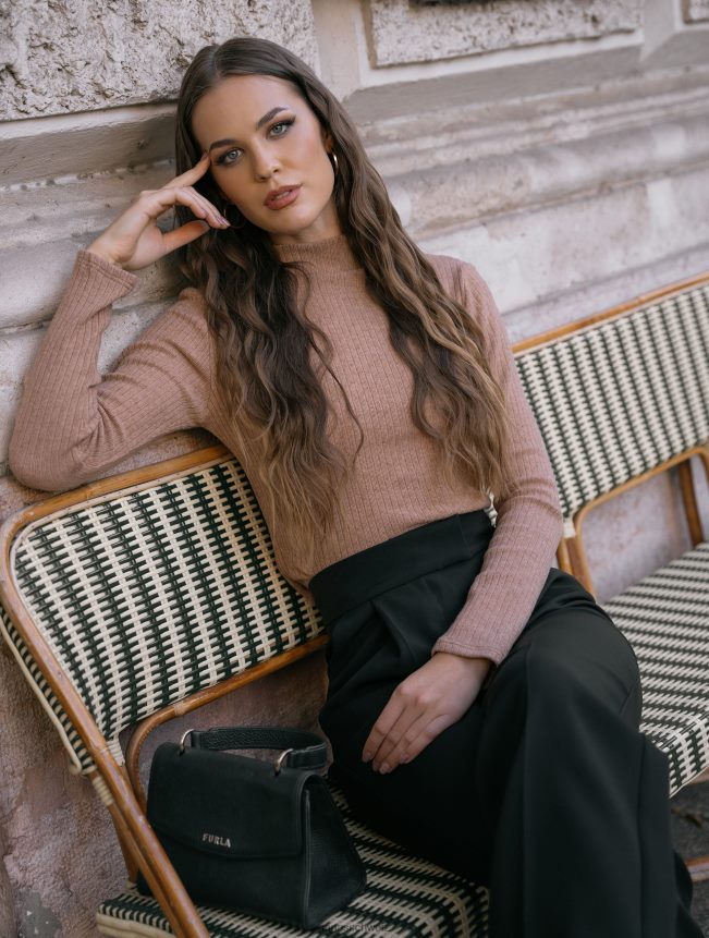 Nana's Maya-Rollkragenpullover Kamel FJ6J8D157