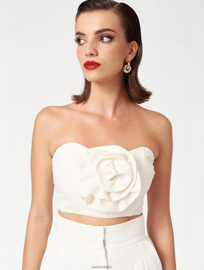 Nana's Mitternachts-Crop-Top Ecru-Denim FJ6J8D109