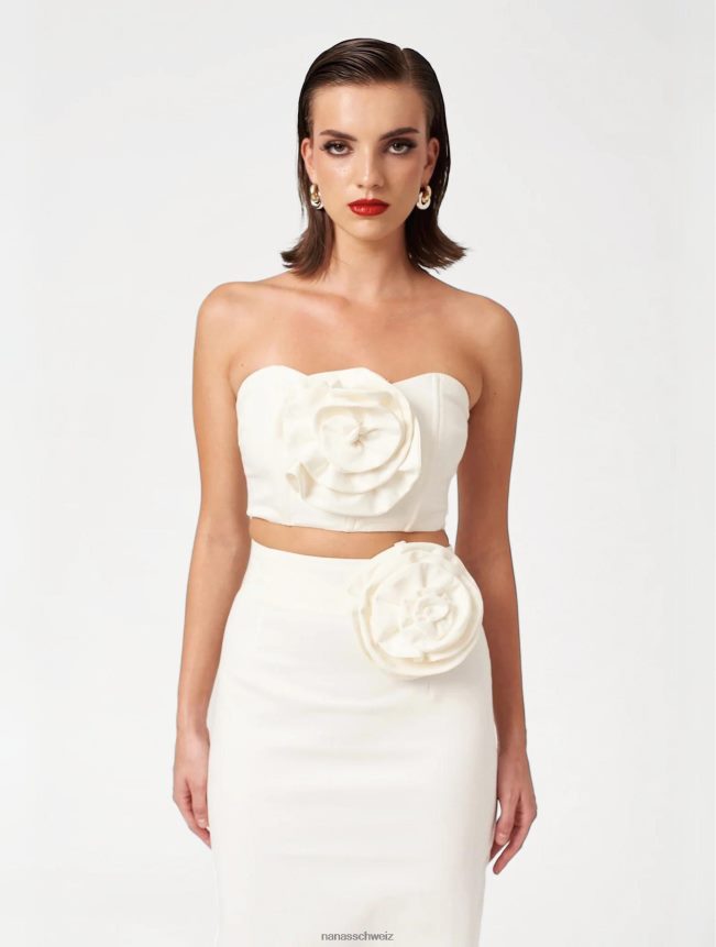 Nana's Mitternachts-Crop-Top Ecru-Denim FJ6J8D109