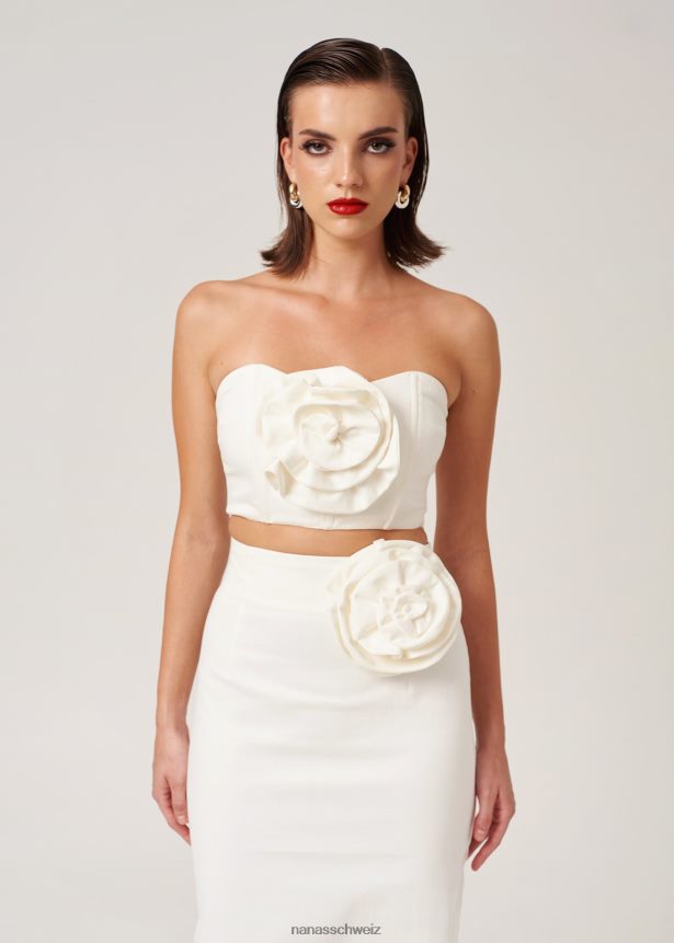 Nana's Mitternachts-Crop-Top Ecru-Denim FJ6J8D109