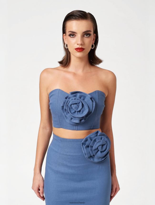 Nana's Mitternachts-Crop-Top demin FJ6J8D107