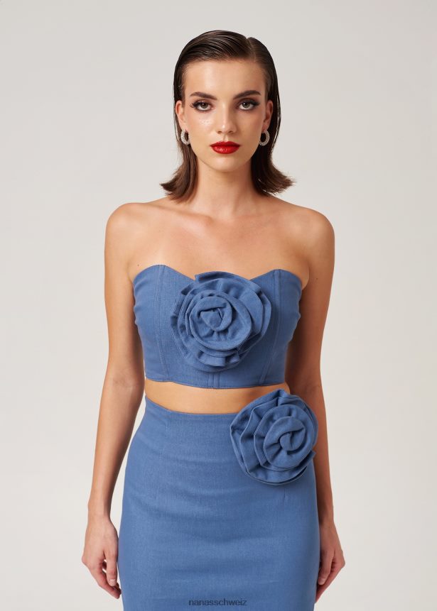 Nana's Mitternachts-Crop-Top demin FJ6J8D107