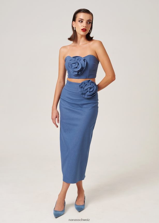 Nana's Mitternachts-Crop-Top demin FJ6J8D107